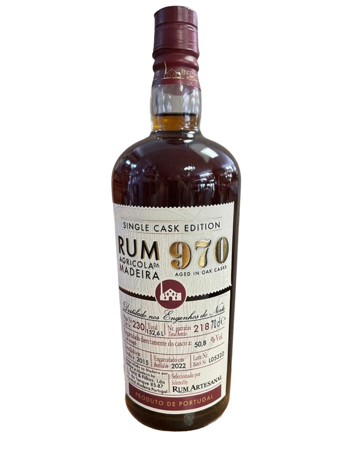 Rum Agricola da Madeira 970 Single Cask Edition- 2015-2022 - Oak Casks by Rum Artesanal, 50,8 %