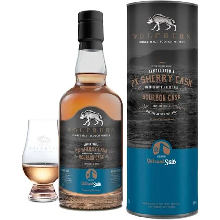 Wolfburn PX Sherry Cask + Bourbon Cask 7Jahre Single Malt Scotch Whisky Vibrant Stills 2020 